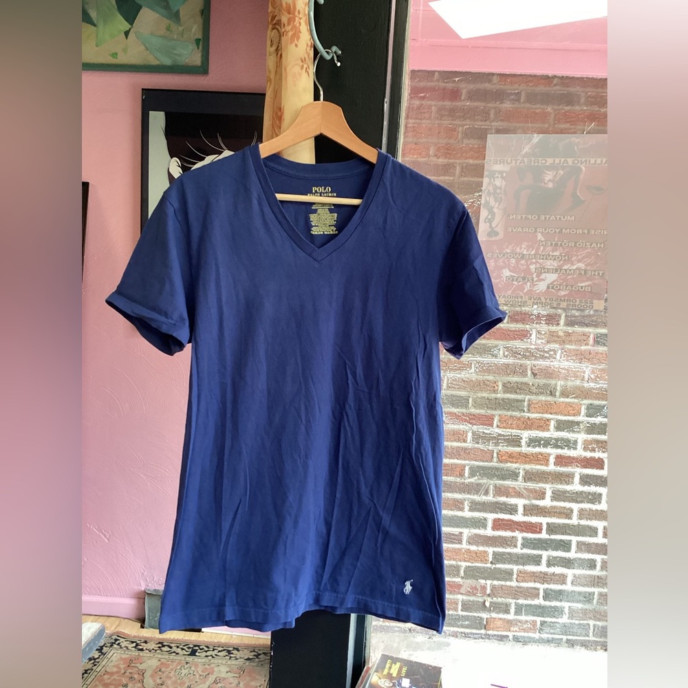 Polo by Ralph Lauren Navy V-Neck Men's Tee